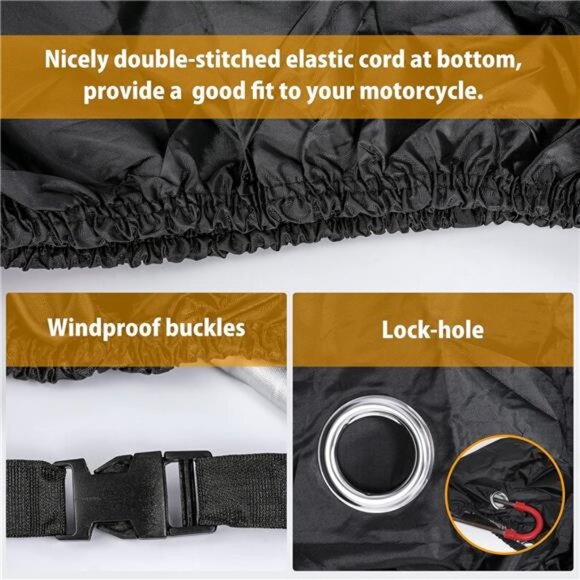Motorcycle Cover All Season Universal Weather Waterproof Motorbike Cover - Picture 3 of 8